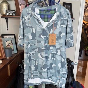 William Murray Golf Gray and White Polo Shirt